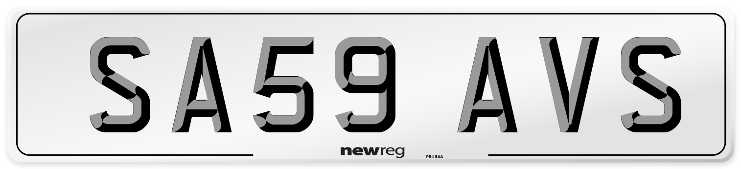 SA59 AVS Number Plate from New Reg